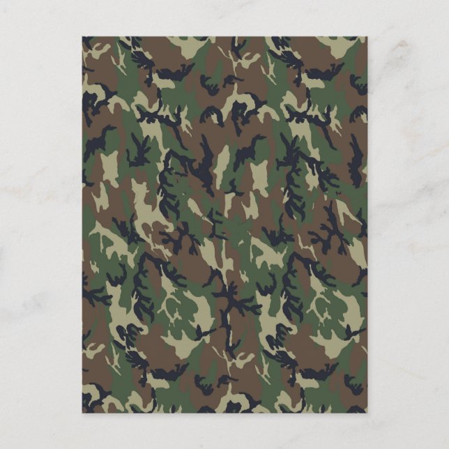 Hintergrund des Militärwalds - Camouflage Postkarte (Vorderseite)