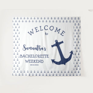 Hintergrund des Nautical Anchor Beach Junggeselinn Wandteppich