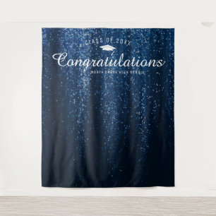 Hintergrund des Navy Blue Sparkle Abschluss Foto B Wandteppich