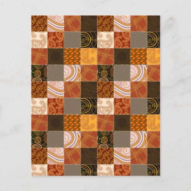 Hintergrund des Patchwork-Skrapbooks im Herbst (Vorderseite)