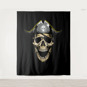 Hintergrund des Pirate Skull Treasure Wandteppich