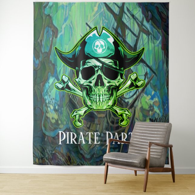 Hintergrund des Pirate-Themas "Party Adult Cross B Wandteppich (Beispiel)