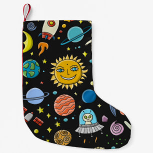 Hintergrund des Raumes. Planeten des Sonnensystems Kleiner Weihnachtsstrumpf