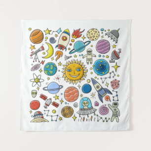 Hintergrund des Raumes. Planeten des Sonnensystems Wandteppich