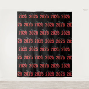 Hintergrund des Red Glitzer Class 2025-Fotos Wandteppich