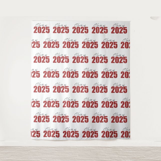 Hintergrund des Red Glitzer Class 2025-Fotos Wandteppich (Vorderseite)