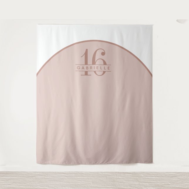 Hintergrund des rosa Blush Geburtstags des benutze Wandteppich (Vorderseite)