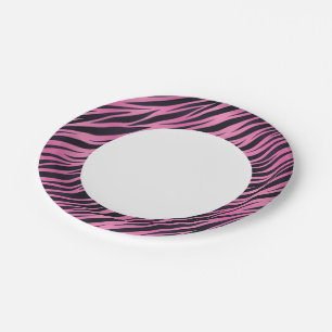 Hintergrund des rosa Zebrastreifen Pappteller
