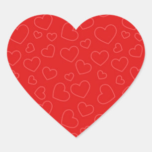 Hintergrund des roten Herzens Herz-Aufkleber