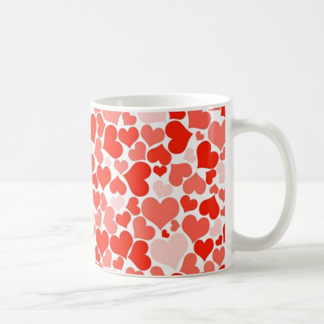 Hintergrund des roten Herzens Tasse (Rechts)