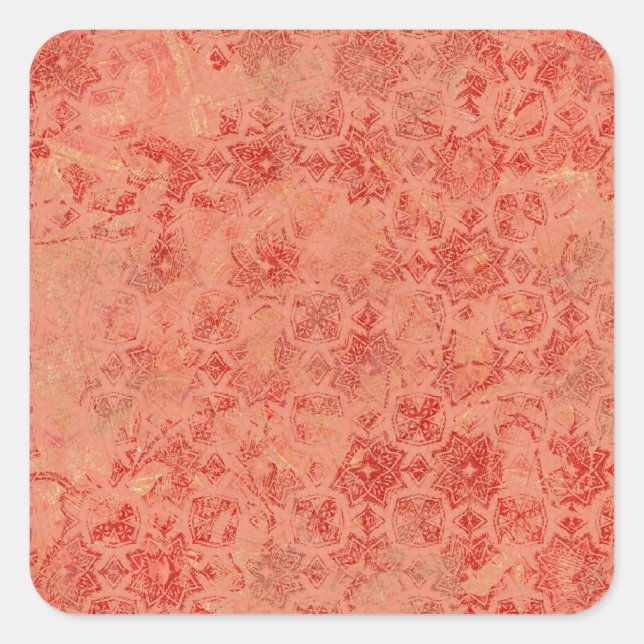 Hintergrund des roten Orangenmusters Quadratischer Aufkleber (Vorderseite)