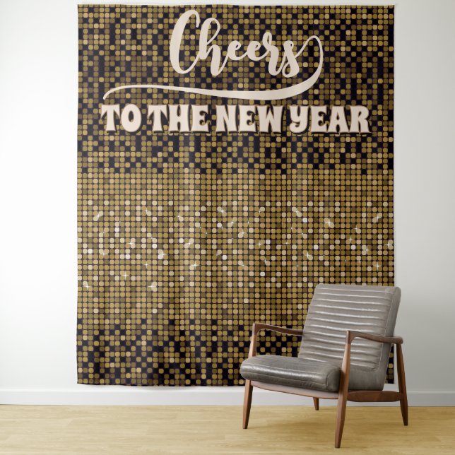 Hintergrund des Silvesterabends Groovy Disco Foto Wandteppich (Beispiel)