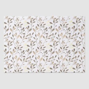 Hintergrund des Taupe-Gold-Decoupage-Leaf-Musters Seidenpapier