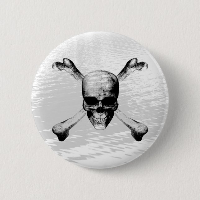 Hintergrund des Totenkopf mit gekreuzter Button (Vorderseite)