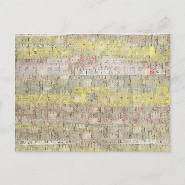 Hintergrund des verblassten Messband Postkarte (Vorderseite)