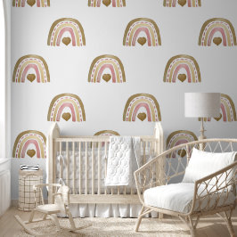 Hintergrund - Designer Golden Rainbow Hearts Tapete