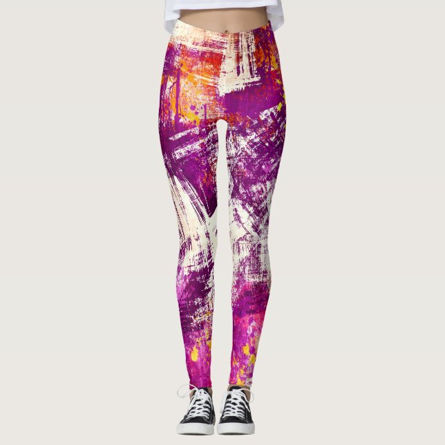 Hintergrund dunkler Abstrakter Blöcke Leggings (Vorderseite)