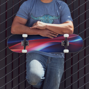 Hintergrund fließender farbiger Formen Skateboard
