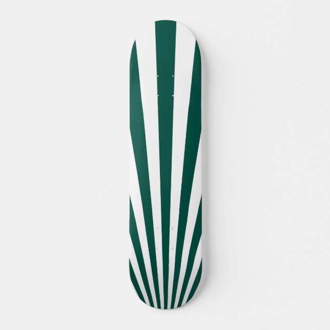 Hintergrund für Aquamarine grüne Sonnenstrahlen Skateboard (Vorne)