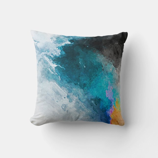 Hintergrund für Aquarellpapier Abstrakt Painted Il Kissen (Vorderseite)