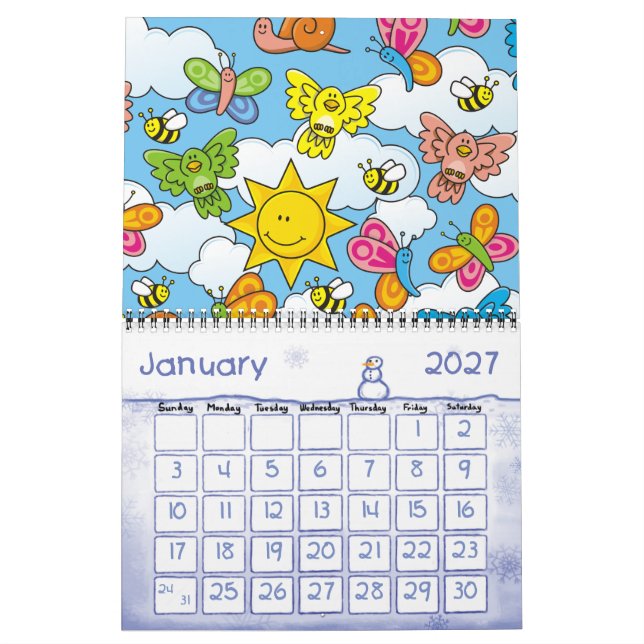 Hintergrund für Baby-Tiere Kalender (Jan 2027)