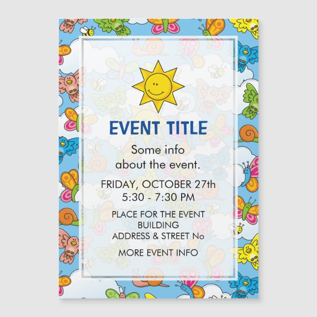 Hintergrund für Baby-Tiere Magnetkarte (Vorderseite)