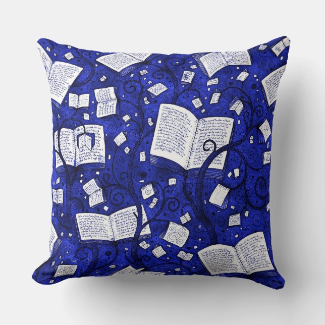 Hintergrund für blaue Bücher Kissen (Vorderseite)