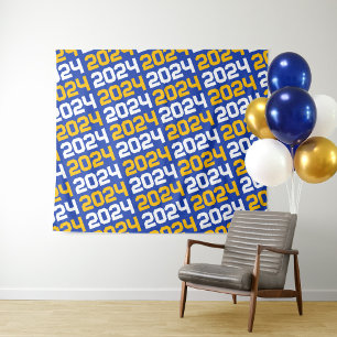 Hintergrund für Blue and Gold Abschluss Wandteppich