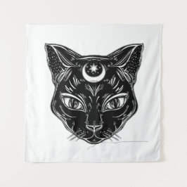 Hintergrund für das Design von Raven Black Cat Wandteppich