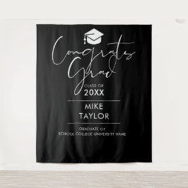 Hintergrund für das Foto der Schwarz-Weiß-Graduier Wandteppich