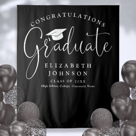 Hintergrund für das Foto der Schwarz-Weiß-Graduier Wandteppich