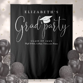 Hintergrund für das Foto der Schwarz-Weiß-Graduier Wandteppich