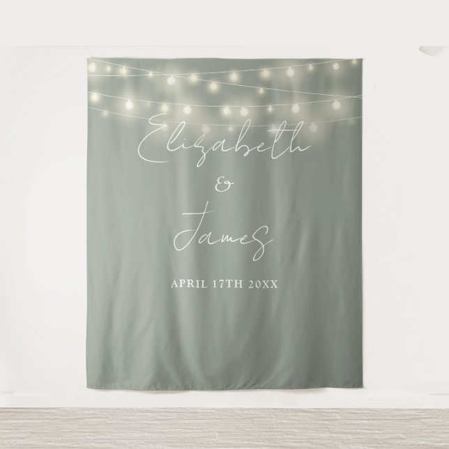 Hintergrund für das Hochzeitslicht des Fotos "Sage Wandteppich (Vorderseite)