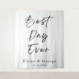 Hintergrund für den besten Tag je Hochzeitstag Fot Wandteppich