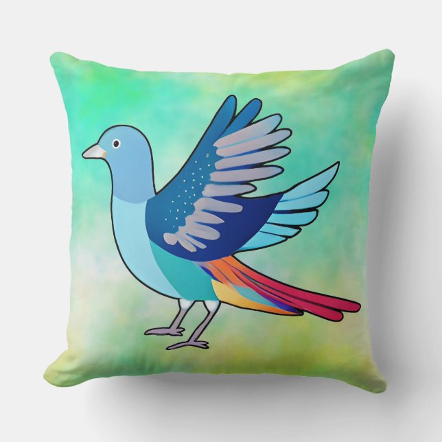 Hintergrund für den Blaue Vogel Kissen (Vorderseite)