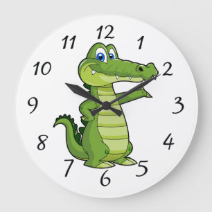 Hintergrund für den Cartoon-Alligator Große Wanduhr