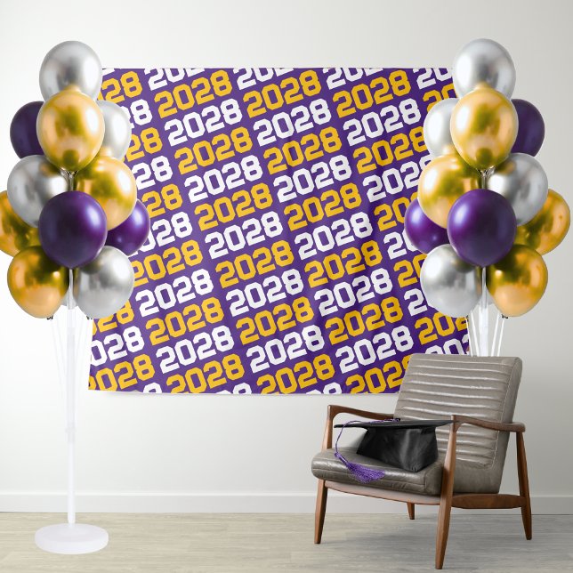Hintergrund für den lila und Gold-Abschluss Wandteppich (Purple and Golden Yellow Graduation Repeating Class Year Tapestry Background)