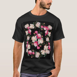 Hintergrund für die Aquarellmalerei von Blumenzwie T-Shirt
