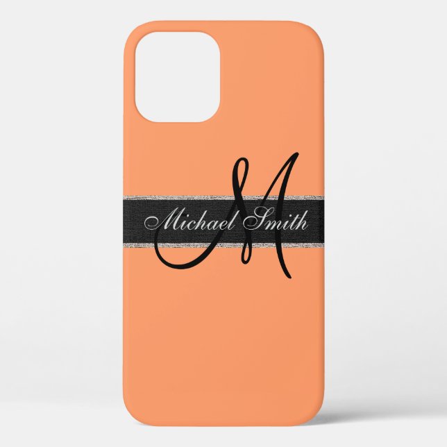 Hintergrund für die atomare Mandarine in Monogramm Case-Mate iPhone Hülle (Rückseite)