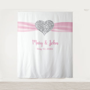 Hintergrund für die Hochzeit von Diamond Heart Pin Wandteppich