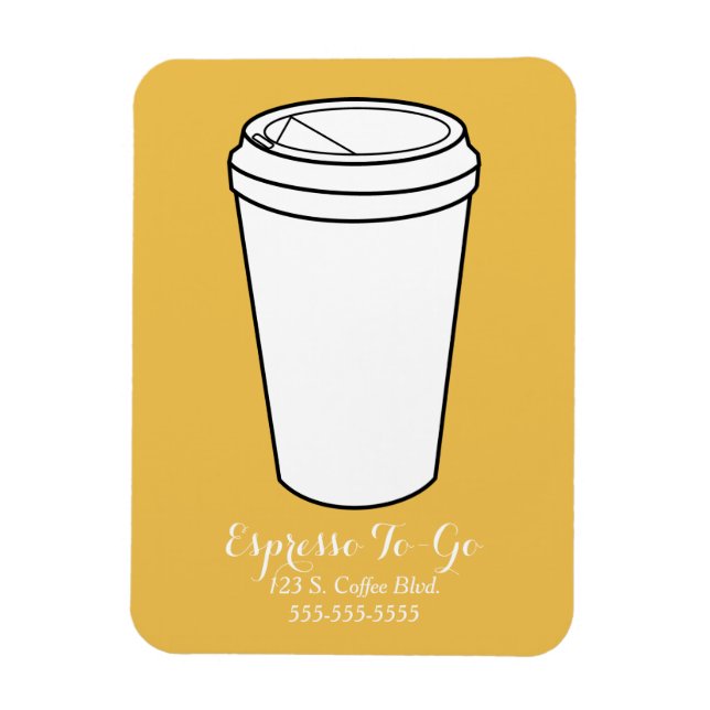 Hintergrund für Espresso To Go Business Magnet (Vertikal)
