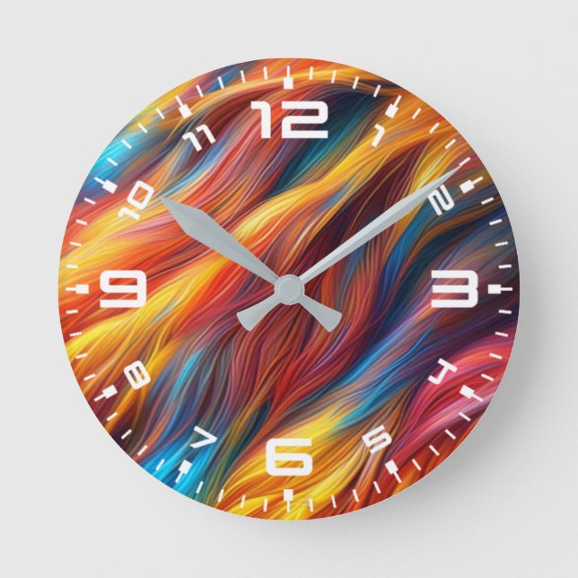 Hintergrund für farbenfrohe Pelzfelle-68454 Runde Wanduhr (Vorderseite)