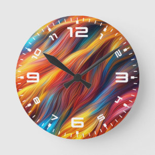 Hintergrund für farbenfrohe Pelzfelle-68454 Runde Wanduhr