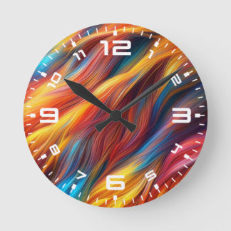 Hintergrund für farbenfrohe Pelzfelle-68454 Runde Wanduhr