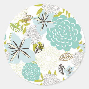 Hintergrund für Flora und Fauna 5 Runder Aufkleber