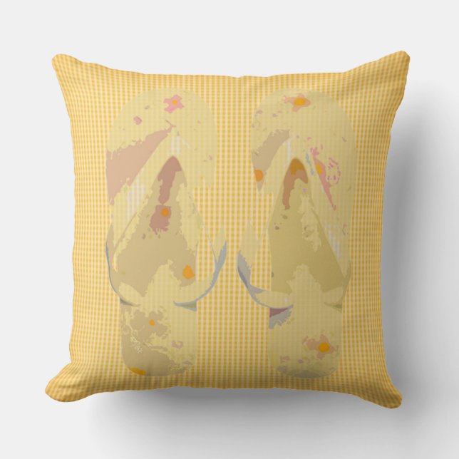 Hintergrund für gelbe Streifen kippen Kissen (Vorderseite)