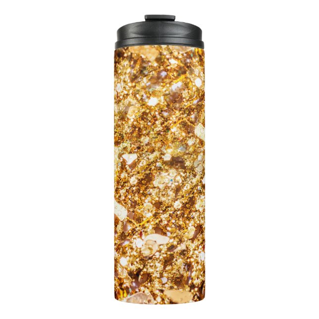 Hintergrund für Gold-Glitzer Thermosbecher (Vorderseite)