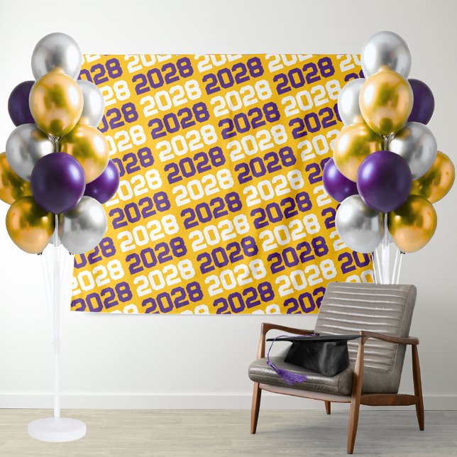 Hintergrund für Gold und Lila Abschluss Wandteppich (Purple and Golden Yellow Graduation Repeating Class Year Tapestry Background)