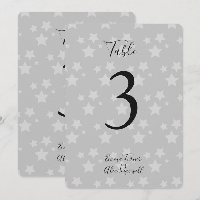 Hintergrund für graue Sterne | TISCHNUMMERN (Vorne/Hinten)