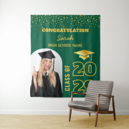 Hintergrund für Green & Gold Custom Abschluss mit Wandteppich